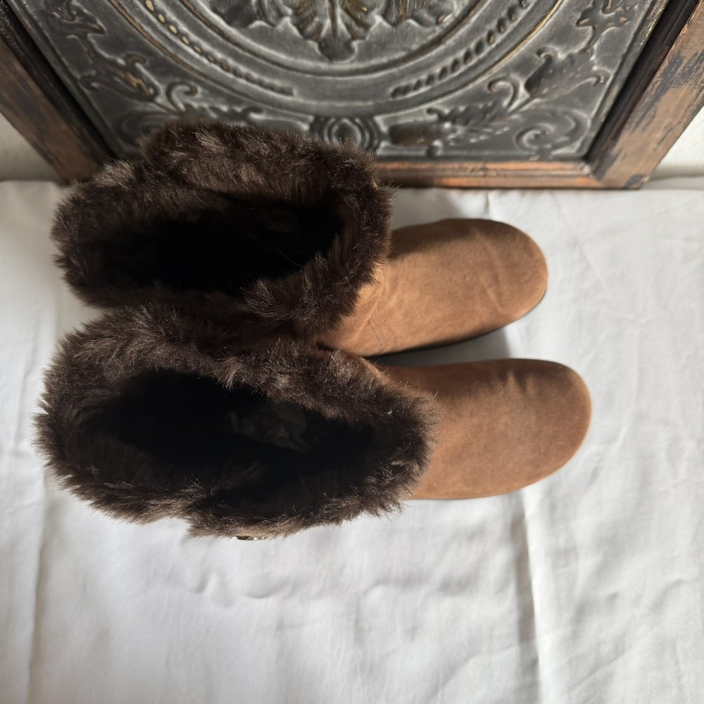 Alegria Nanook Coffee Brown Leather Faux Fur Winter Boot Sz 39 EU 9/9.5 US - Picture 8 of 9